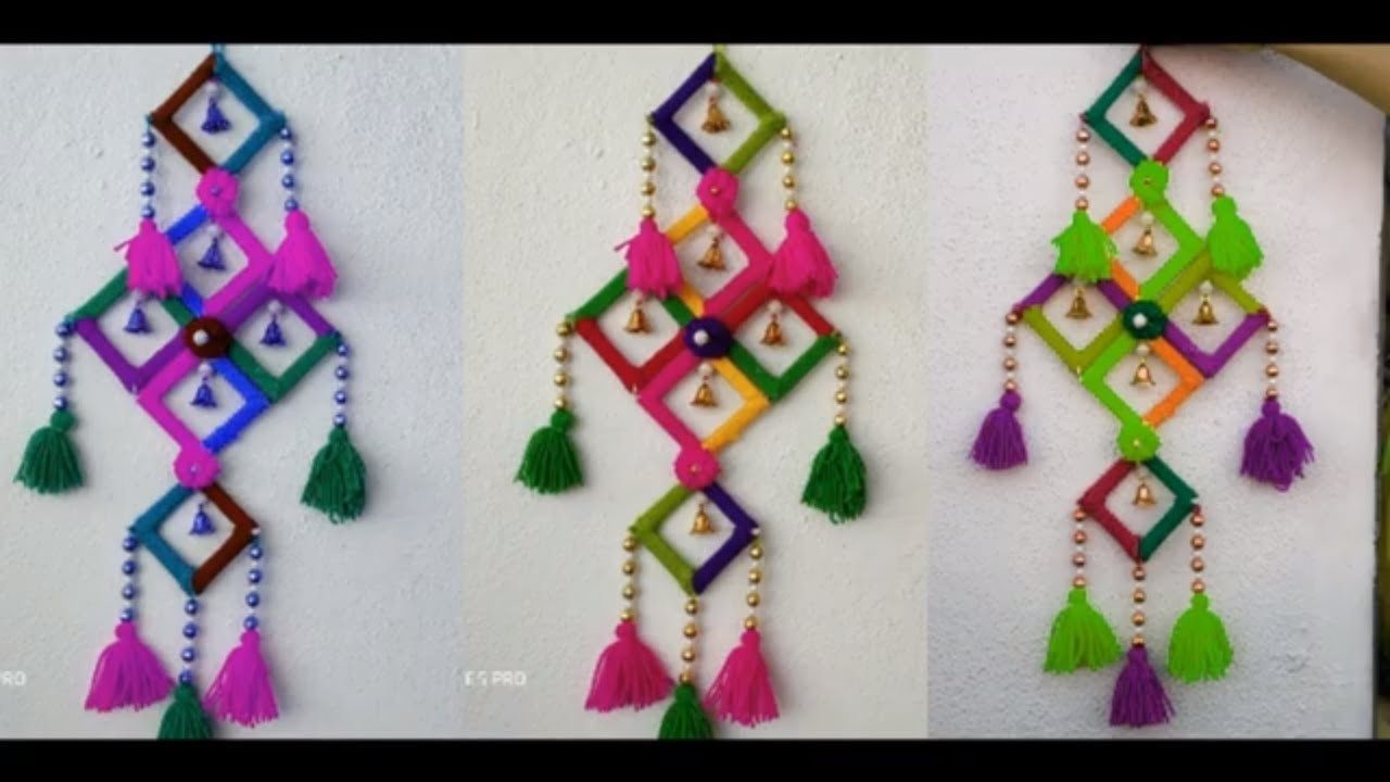 DIY WOOLEN WALL HANGING TORAN CRAFT MAKING AT HOME AWESOME WALL