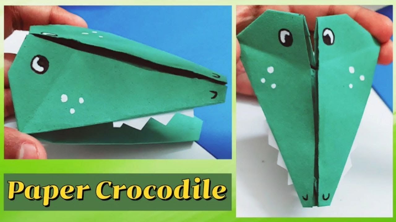 Origami Paper Crocodile Diy Moving Toy How To Make Crocodile