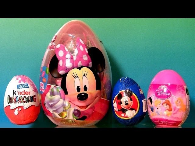 Huge Minnie Mouse Easter Eggs SURPRISE PeppaPig Disney Princess Kinder