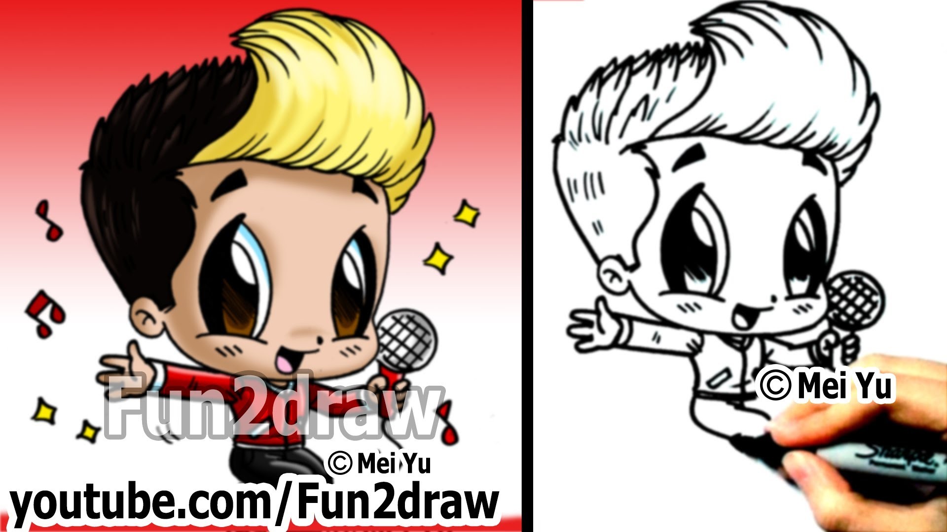 One Direction Zayn Malik D Chibi Cartoon Drawing Tutorial