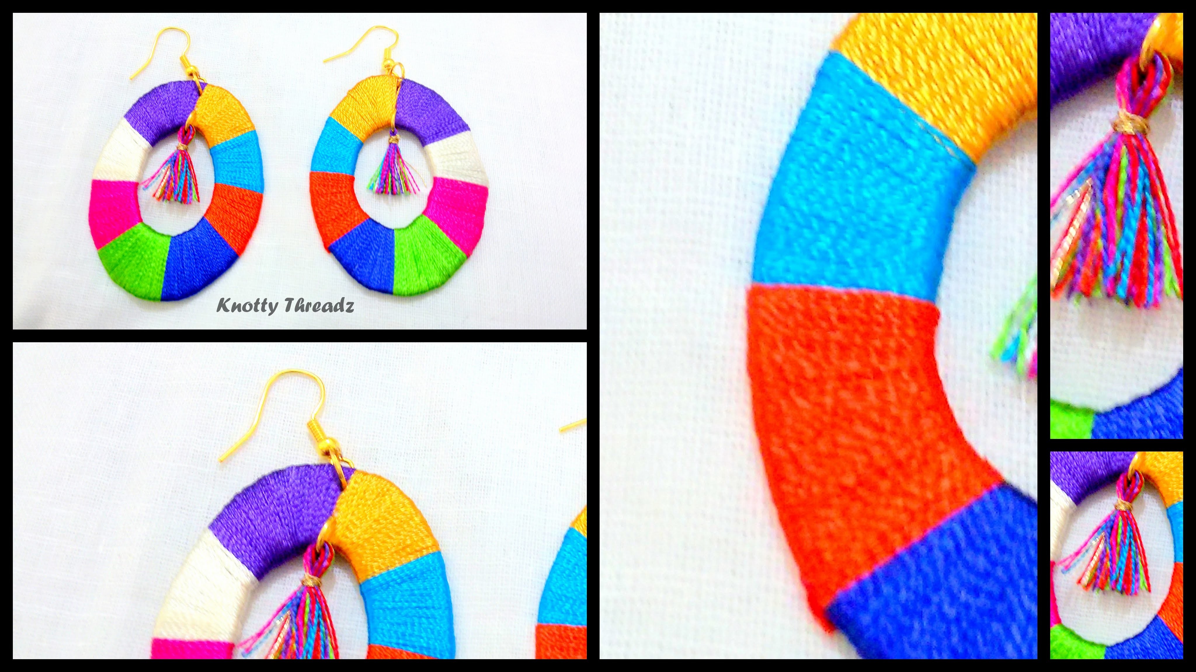 How To Make Silk Thread Earrings Multicoloured