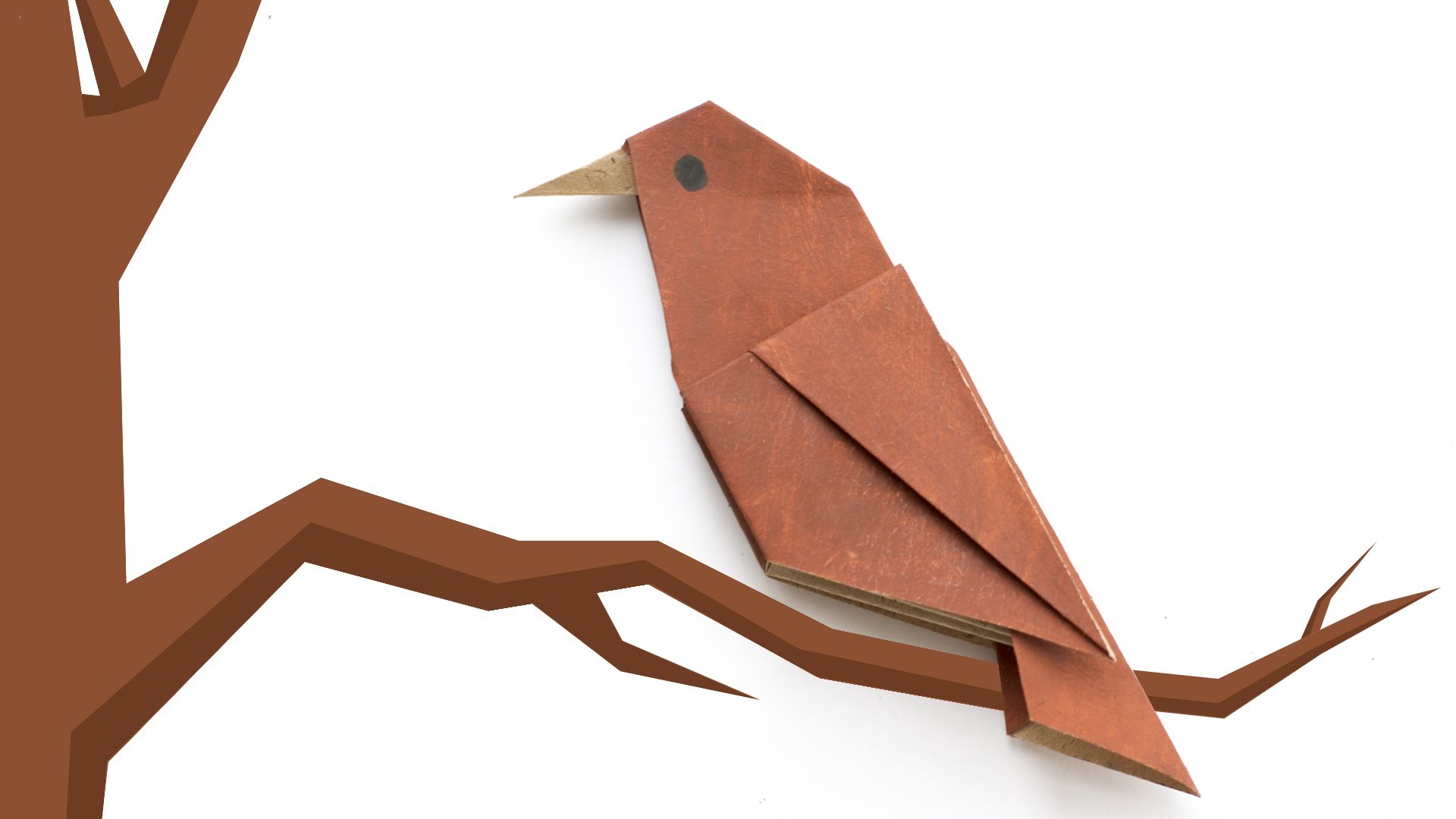 Оригами в виде птички