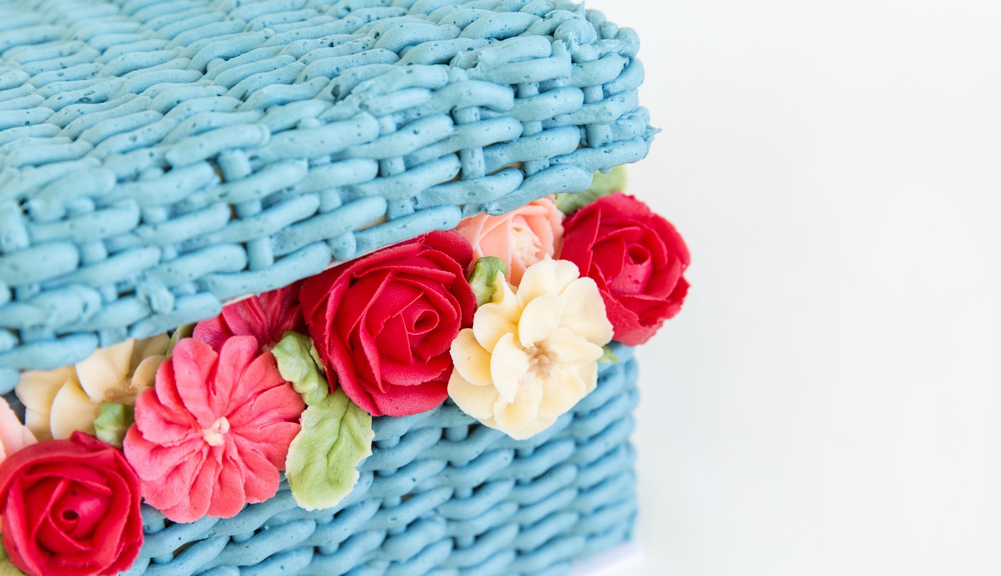 Торт квадратная корзина цветов