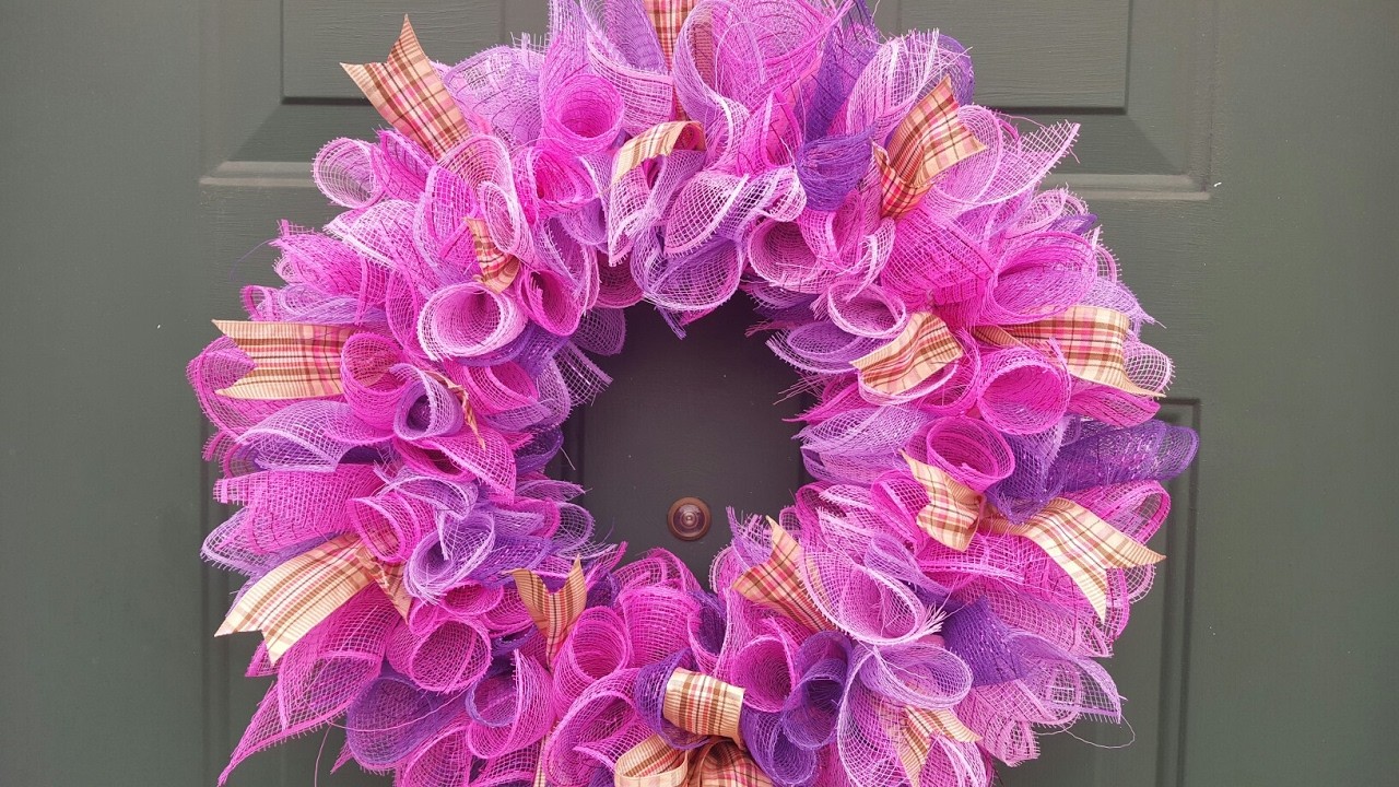 Spring Deco Mesh Wreath Dollar Tree DIY