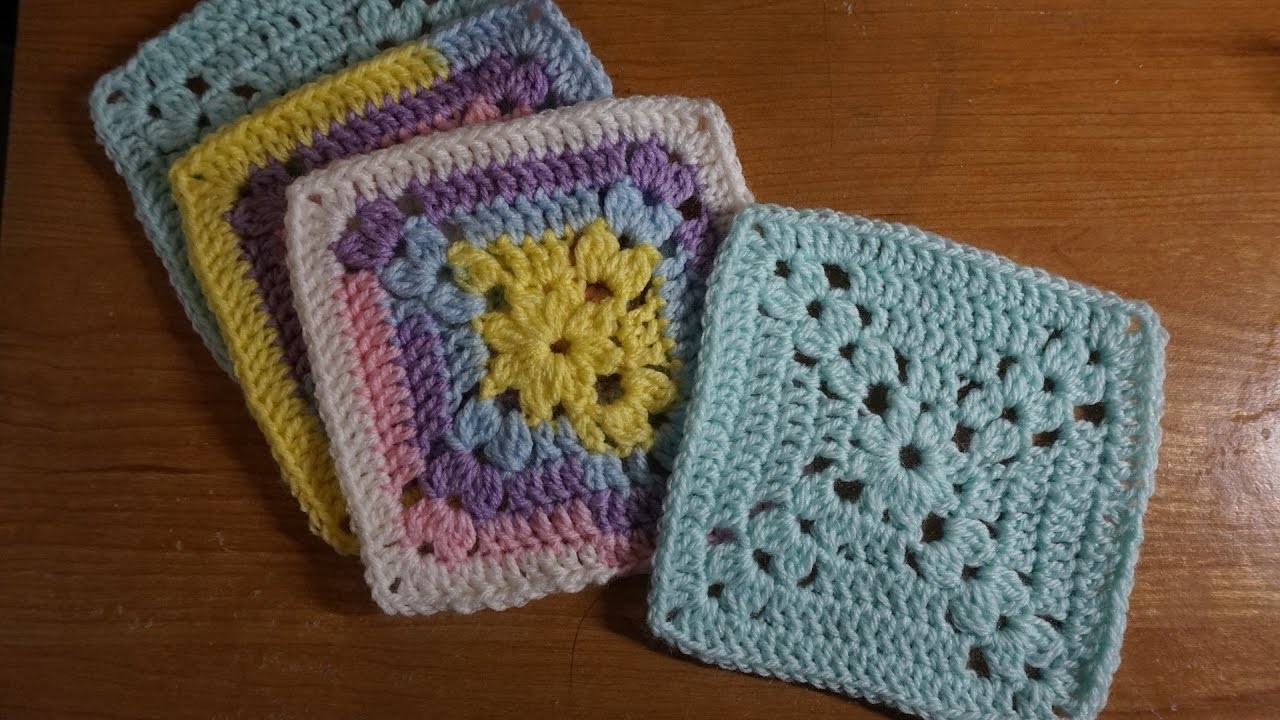 Granny Square Pattern Crossed Clusters Crochet