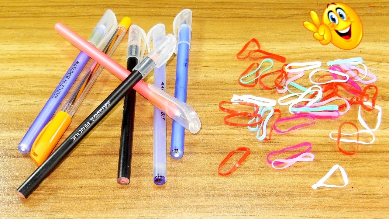 DIY Pen Craft Idea Best Out Of Waste Pen Reuse Idea With Hair Rubber