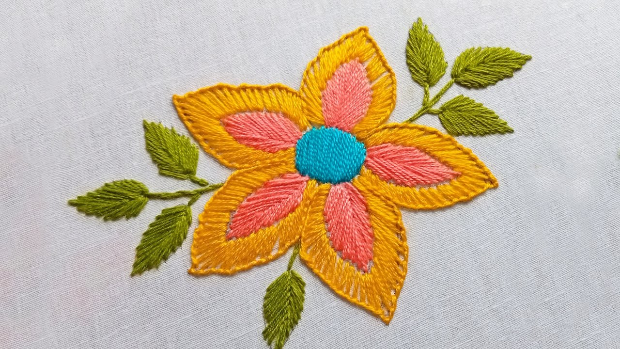 Hand Embroidery Best Flower Design New Embroidery Design Step By Step