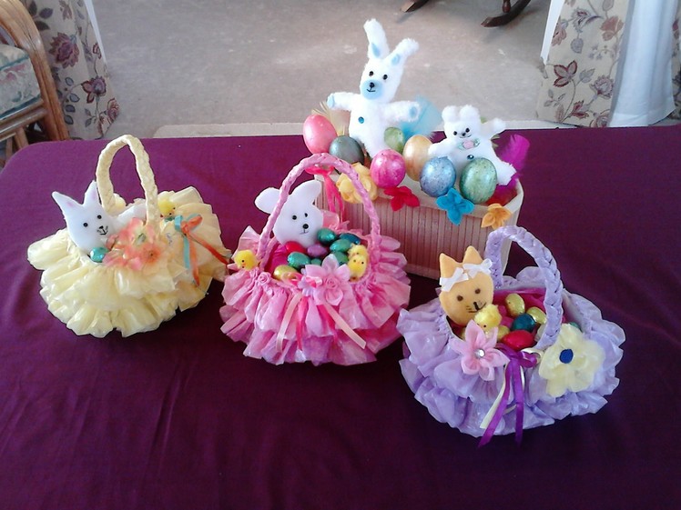 Amazing Easter Basket - crafted from recycled plastic bag and bottle.
