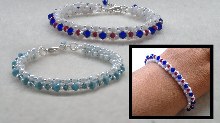 Beading4perfectionists : Stitch nr. 1 : Single row Right Angle Weave (RAW) bracelet