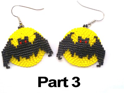 Beading4perfectionists : Halloween Full Moon Bat earrings beading tutorial #3