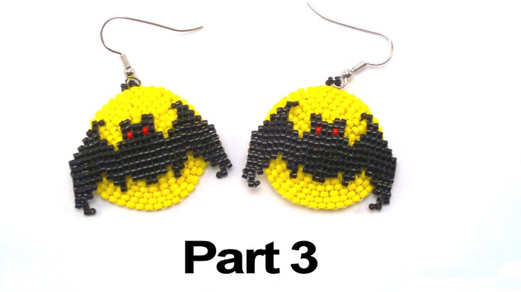 Beading4perfectionists : Halloween Full Moon Bat earrings beading tutorial #3