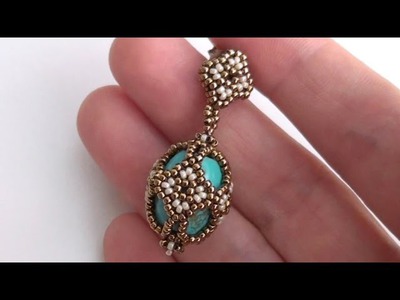 BeadsFriends: Beaded earrings made using Seed beads and turquoise pearls