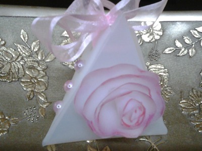 Best Out of Waste Plastic Triangle gift box and roses