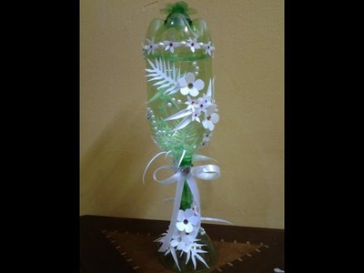 Best Out of Waste Plastic Bottles and Can transformed to Decorative Glass Show piece