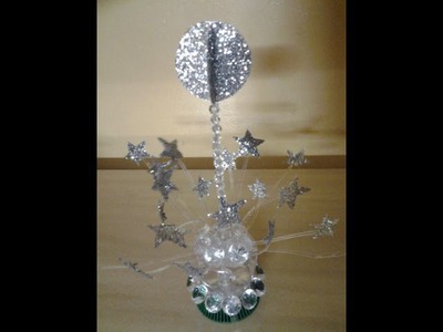 Best Out Of Waste Plastic Bottles and lids converted to Stars and moon Showpiece
