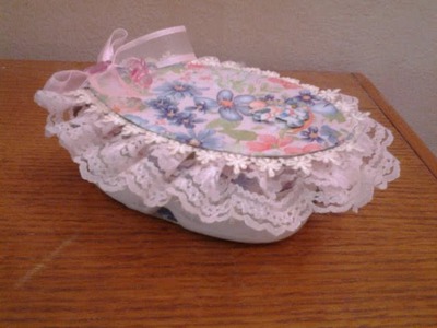Best Out Of Waste Plastic Cans transformed to Floral Oval Gift Box