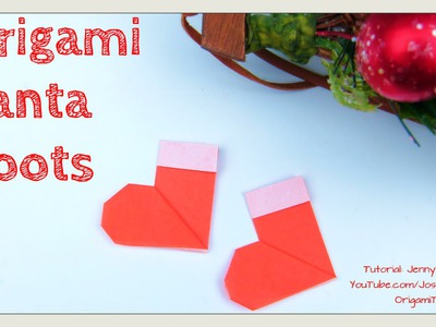 Christmas Crafts DIY- Origami Stockings, Christmas Santa Boots-Paper Crafts Kids
