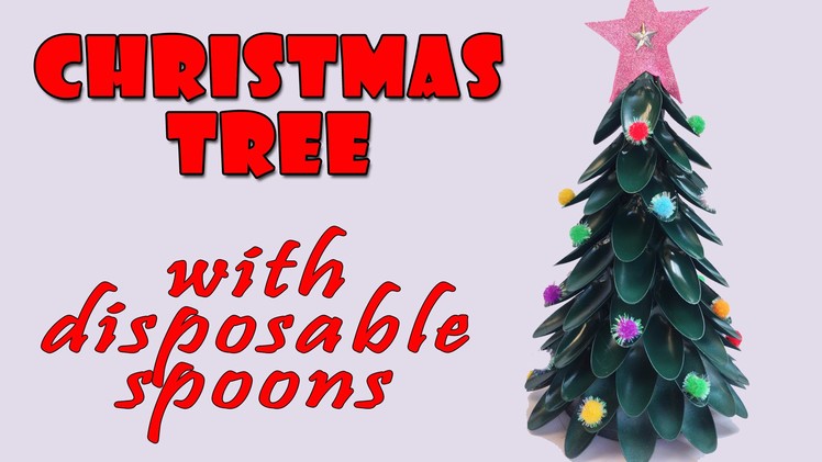 Christmas tree with disposable spoons - Christmas crafts ideas