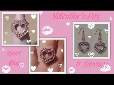 CRAW Heart Ring and Earrings for Valentine's Day Beading Tutorial by HoneyBeads