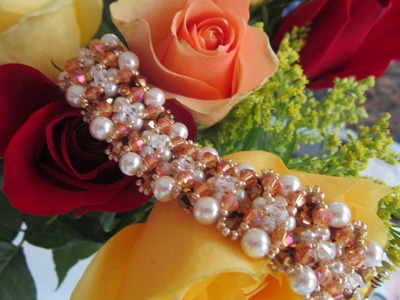 Crystals and Pearls Bracelet. Браслет из жемчуга и кристаллов