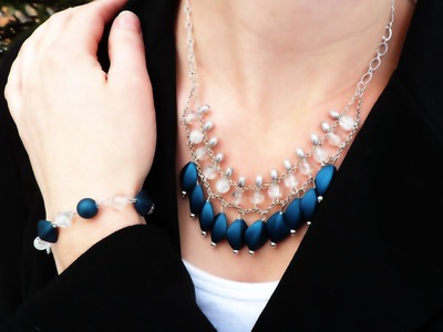 DIY Beaded Layer Chain Necklace and Bracelet Set - AKA The Bernadette Necklace and Bracelet Set