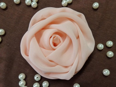 DIY chiffon rose,fabric rose tutorial,how to make