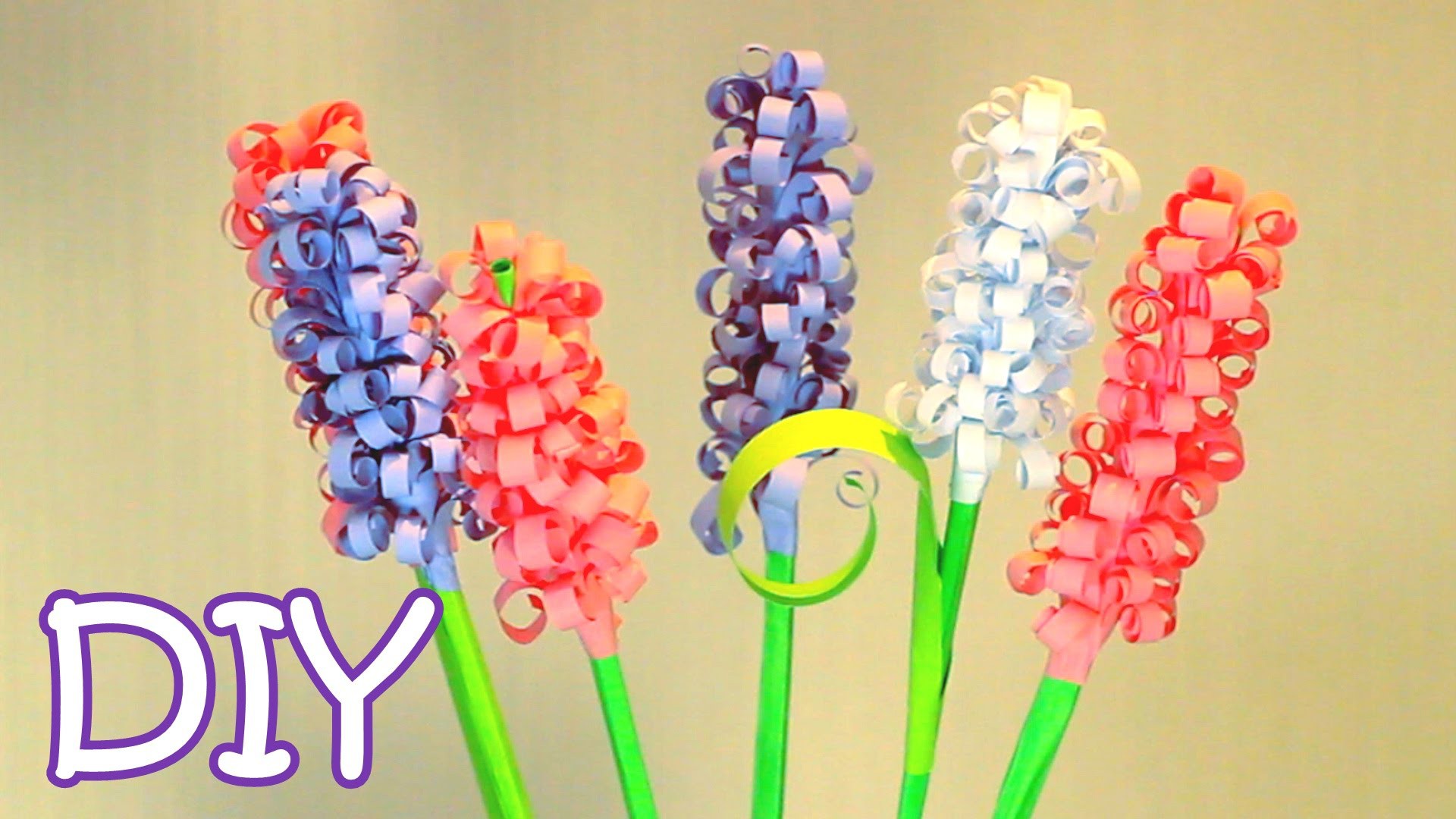 DIY Curly Paper Flowers - How to make Swirly Paper Hyacinths
