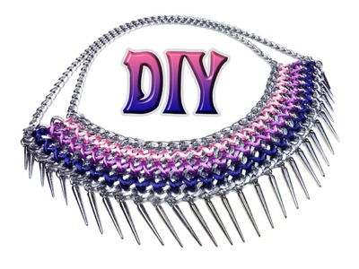 DIY: gradient chain collar [easy]. Модное колье из цепей и ниток своими руками
