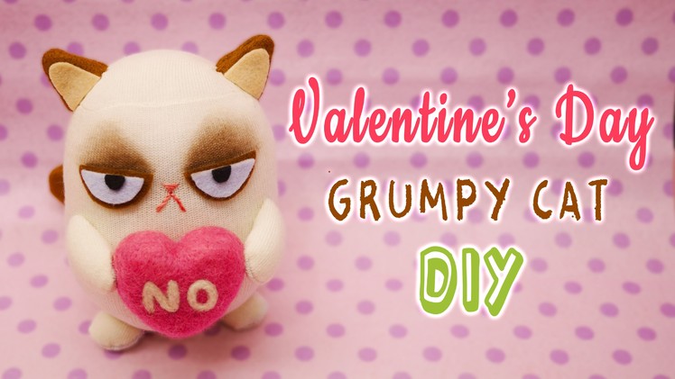 DIY Grumpy Cat on Valentine's Day - Sock Plushie Tutorial