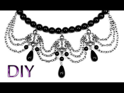 DIY: handmade † gothic † necklace. Готическое колье своими руками