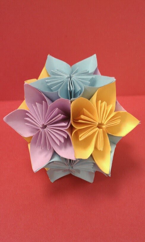 DIY How to fold an origami kusudama flower ball (arts.crafts) - EASY - Easter Crafts