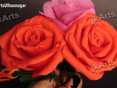 DIY How to make Crepe Paper Rose Flower JK Arts 377