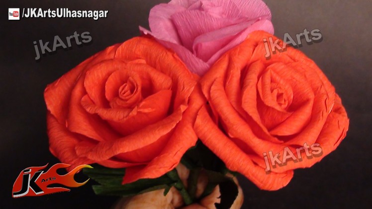 DIY How to make Crepe Paper Rose Flower JK Arts 377