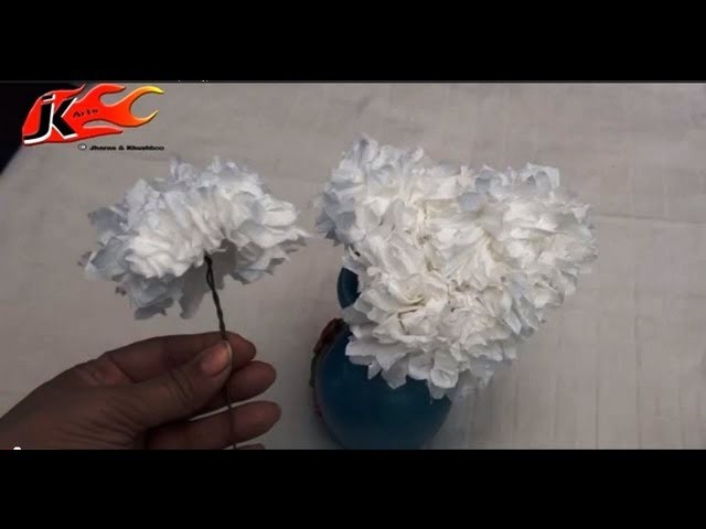 DIY How To Make Flower From Tissue Paper - JK Arts 009