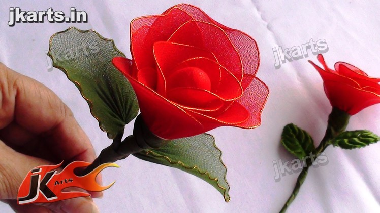 DIY How to make Rose Stocking Flower - JK Arts 091