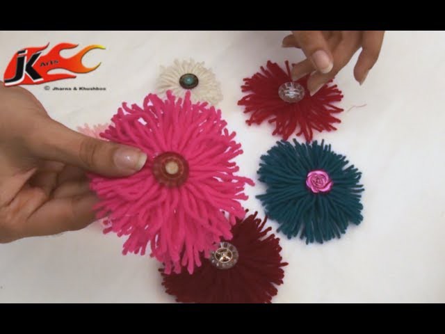 DIY - How to make Woolen Flower - JK Arts 022