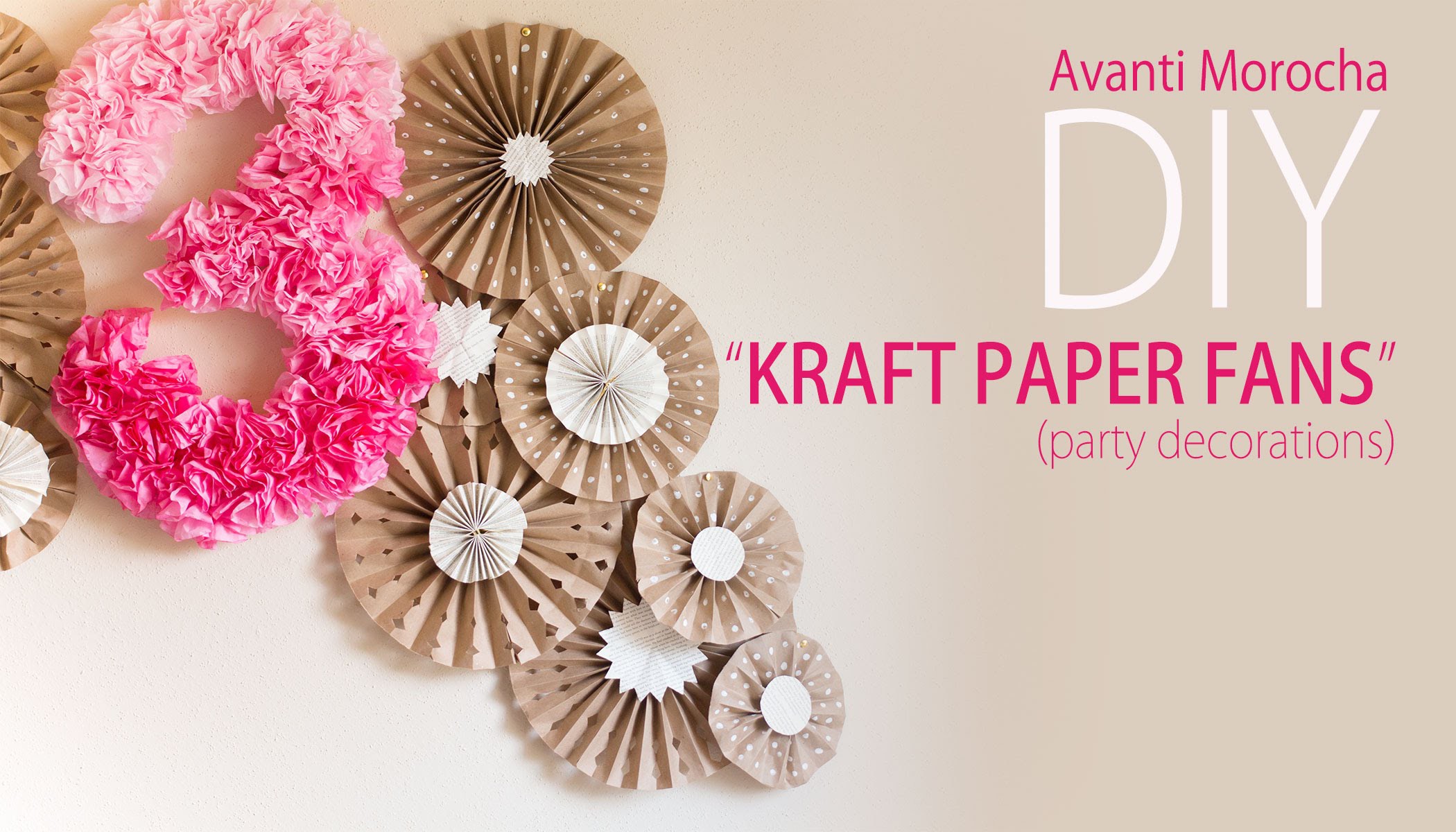 DIY Kraft Paper Fans Backdrop Abanicos de Papel Party Decoration 