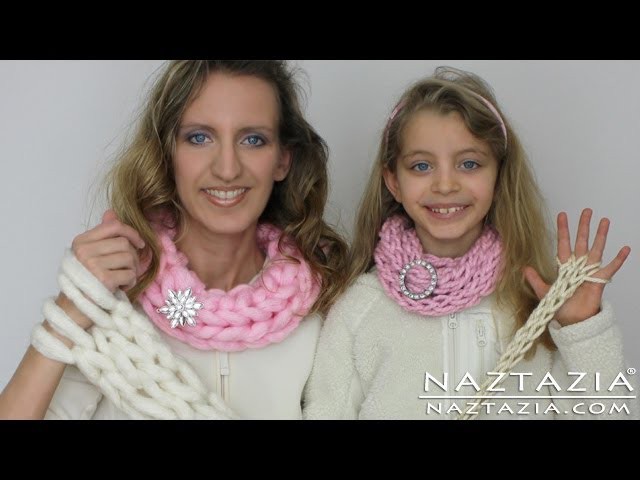 DIY Learn How To Easy Arm Knitting & Finger Knitting Knit Arms Fingers Inifinty Scarf Cowl Beginner