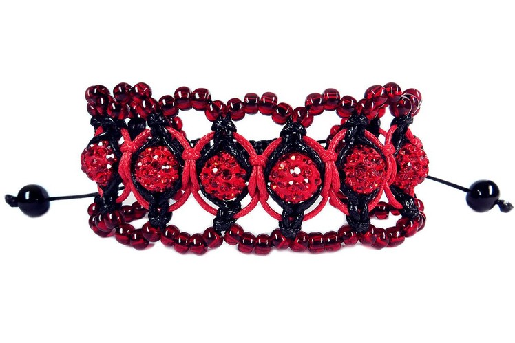 DIY ❤: Macrame bracelet "Shambala" with beads. Ажурный макраме браслет "Шамбала" с бисером