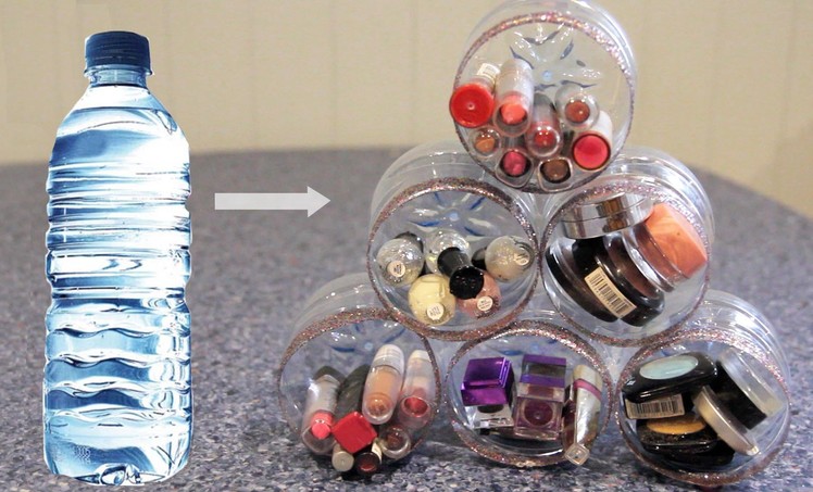 DIY Makeup. Room Organiser ♡ Recycle Plastic Bottles