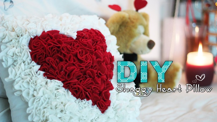 DIY Shaggy Heart Pillow - Perfect for Valentines Day!