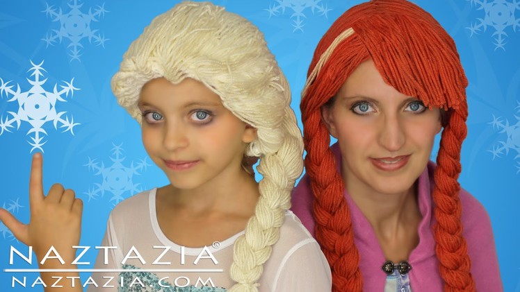 DIY Tutorial Yarn Wig Hair Disney Frozen Elsa Anna Inspired Braid Wigs Children Kids Braids Costume