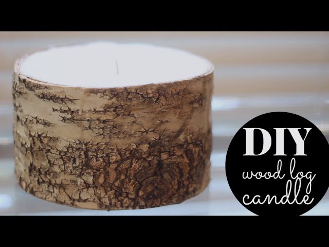 DIY Wood Log Winter Candle | Cinnamon & Sandalwood!