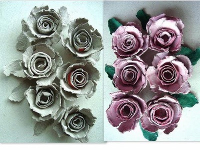 Egg carton roses, how to diy, recycle, paper flowers, paper crafts, paper roses,
