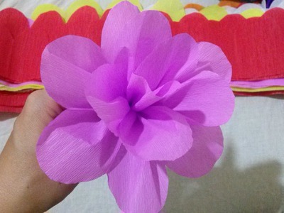 Flor de papel crepom - Paper Crepe Flower
