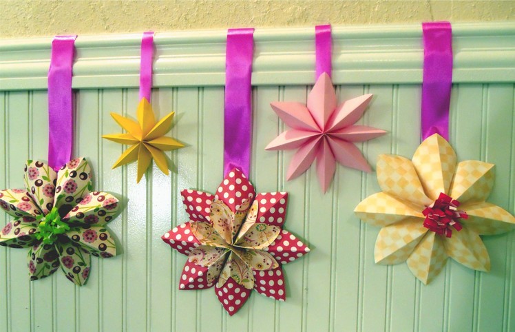 How to fold a flower decoration, floral party decor, origami