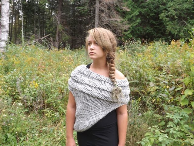 How to Knit  "The Katniss Inspired Cowl or Wrap"