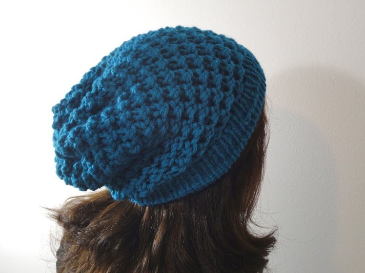 How to Loom Knit a Slouchy Beanie Hat (DIY Tutorial)
