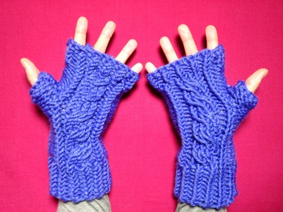How to Loom Knit Cabled Fingerless Mittens (DIY Tutorial)