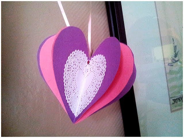 How to make a 3D Paper Heart Valentine's Day Craft